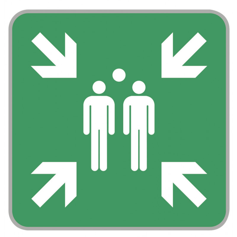 Panneau point de rassemblement signalisation