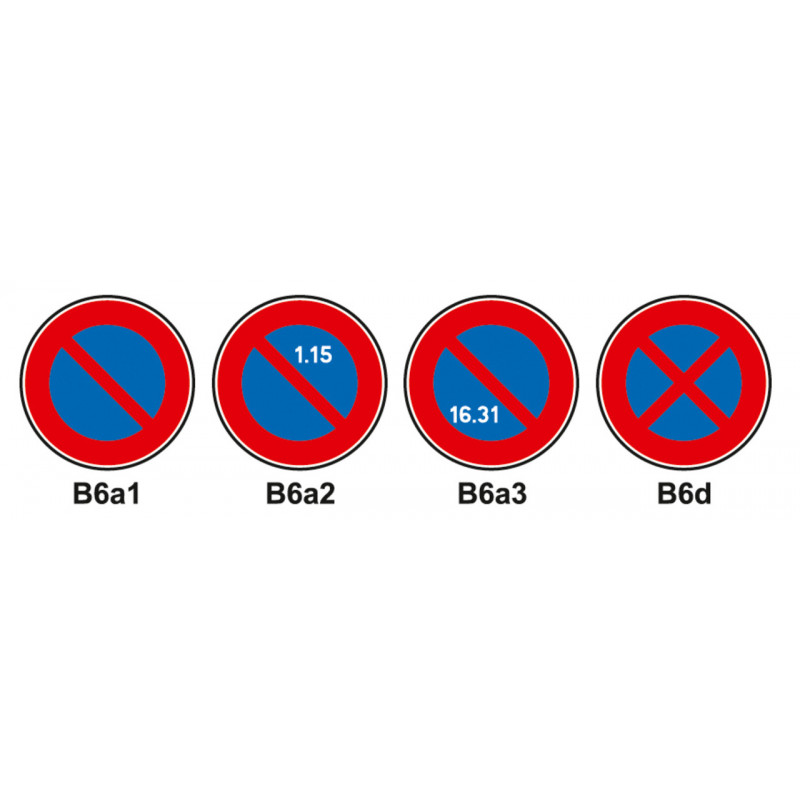 Panneaux de police d'interdiction de stationnement de type B