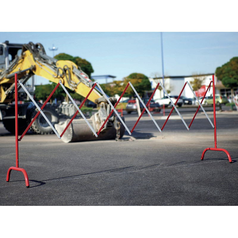 Barrière de chantier en acier extensible signalisation