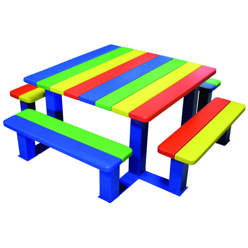 Table pique-nique Nino multicolore jeux et sports