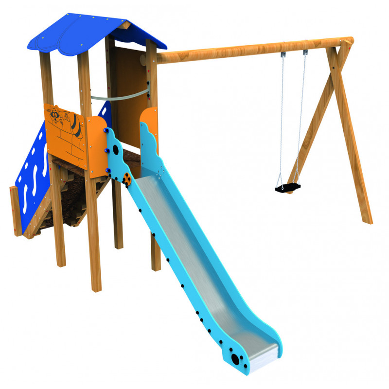 Jeu tour Lyre toboggan et portique