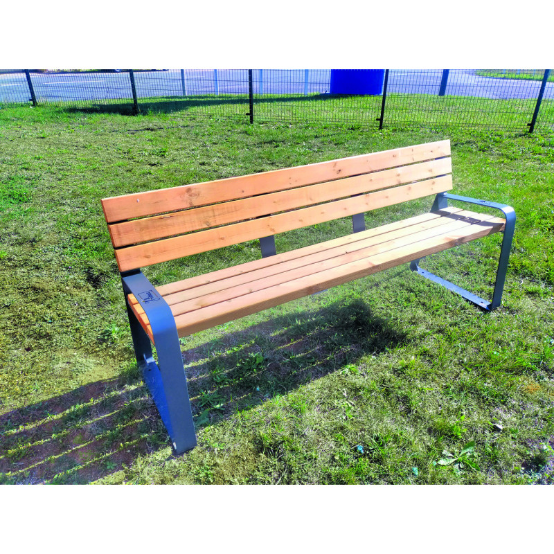 Banc extérieur acier bois Gibbosa