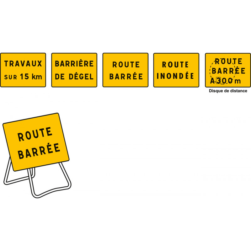 panneau route barrée